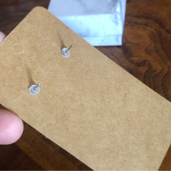 Vintage topaz stone bicone bead dangle earrings - Picture 4 of 4